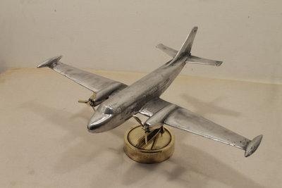 Vintage Metal Desk Airplane Model.JPG